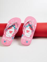 Fame Forever by Lifestyle Girls Pink & Blue Printed Thong Flip-Flops