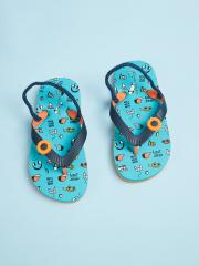 Fame Forever by Lifestyle Boys Green & Navy Blue Printed Thong Flip-Flops