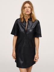 MANGO Women Black Solid Shirt Dress