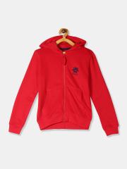 U S Polo Assn Boys Red Hooded Cotton Sweatshirt