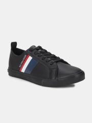 U S Polo Assn Men Black PU Sneakers