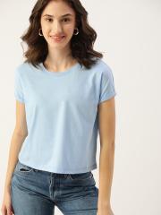 DressBerry Women Blue Solid T-shirt