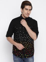 The Indian Garage Co. Men Black Printed Casual Shirt