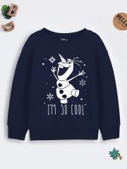 YK Disney Girls Blue Printed Sweatshirt