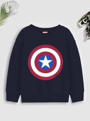 YK Marvel Boys Blue Printed Sweatshirt