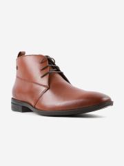 Carlton London Men Tan Leather Flat Boots