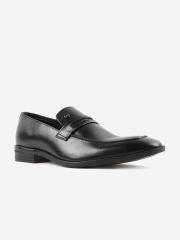 Carlton London Men Black Leather Formal Loafers