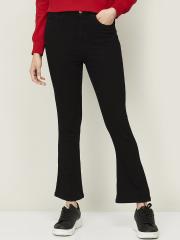 Ginger by Lifestyle Women Black Cotton Jeans