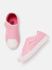 YK Girls Pink & White Solid Sneakers