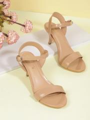 DressBerry Women Beige Solid Slim Heels