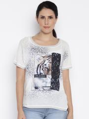 ONLY Women White Printed T-shirt