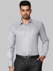 Raymond Men Grey Checked Formal Shirt