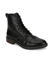 Truffle Collection Men Black PU Flat Boots