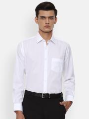 Van Heusen Men White Solid Formal Shirt