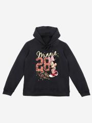 YK Disney Girls Black Hooded Sweatshirt