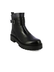 Alberto Torresi Women Black Leather Flat Boots