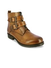 Alberto Torresi Women Tan Leather Flat Boots