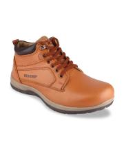 Red Chief Men Tan Leather Flat Boots