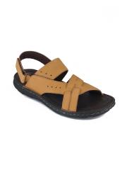 Red Chief Men Khaki Leather Comfort Sandals