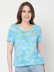 Vero Moda Women Blue Printed T-shirt