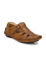 Ferraiolo Men Tan Shoe-Style Sandals