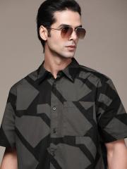 Calvin Klein Jeans Men Black Printed Casual Shirt