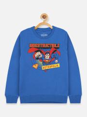 Kids Ville Boys Blue Superman Printed Sweatshirt