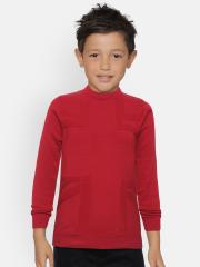 Pepe Jeans Boys Red Self-Design Sweater