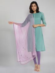 W Women Purple Solid Dupatta