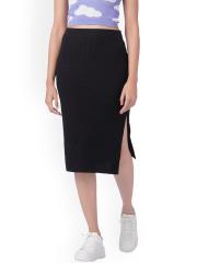 ONLY Women Black Solid Pencil Skirt