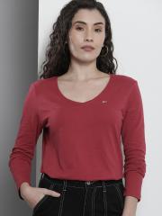 Tommy Hilfiger Women Red Solid T-shirt