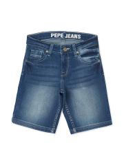 Pepe Jeans Boys Blue Washed Denim Shorts