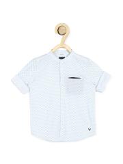 Allen Solly Junior Boys White Printed Casual Shirt