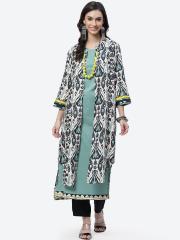 Biba Women Black Tribal Printed Kurta