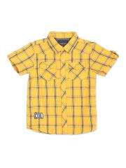 Donuts Cherokee Infant Boys Yellow Checked Casual Shirt