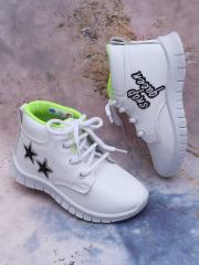 DChica Girls White Applique Sneakers