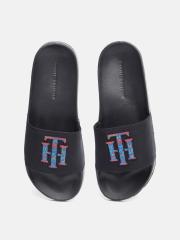 Tommy Hilfiger Women Blue Printed Croslite Sliders