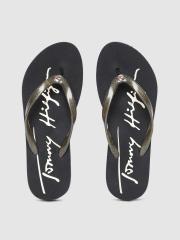 Tommy Hilfiger Women Black Thong Flip-Flops