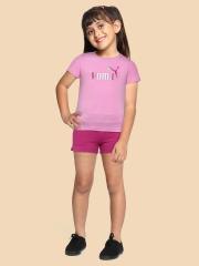 Puma Girls Pink & Mauve Printed T-shirt with Shorts