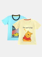 YK Set Of 2 Boys Blue Printed T-shirt