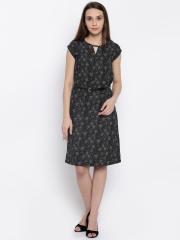 Park Avenue Women Black Printed Shift Dress