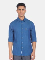 U S Polo Assn Men Blue Casual Shirt