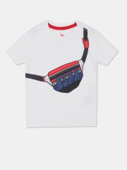 U S Polo Assn Boys White Printed T-shirt