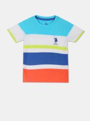 U S Polo Assn Boys Blue Striped T-shirt