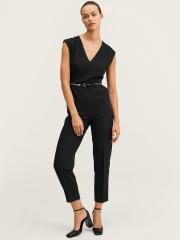 MANGO Women Black Basic Jumpsuit