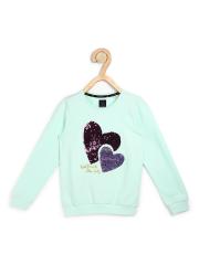 Allen Solly Junior Girls Blue Embroidered Sweatshirt