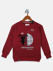 Monte Carlo Boys Maroon Printed Sweatshirt