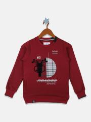 Monte Carlo Boys Maroon Printed Sweatshirt