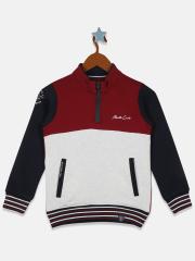 Monte Carlo Boys Maroon Colourblocked Sweatshirt