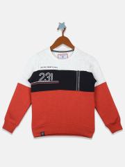 Monte Carlo Boys Navy Blue Colourblocked Sweatshirt